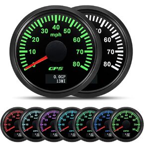 ARTILAURA 52mm 2-1/6" GPS Speedometer Boat GPS Speedometer Odometer Car 80MPH 7 Color Waterproof Marine Digital GPS Gauge 9-32V(Black) in Saudi Arabia