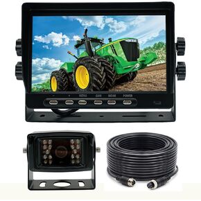 7" AHD 1080P Wired Reverse Rear View Backup Camera System,Guide line,IP69K Waterproof Camera, Night Vision, Vibration-Proof 10G for Tractor/Truck/Cargo Van/Excavator/Skid Steer/Heavy Equipment in Kuwait