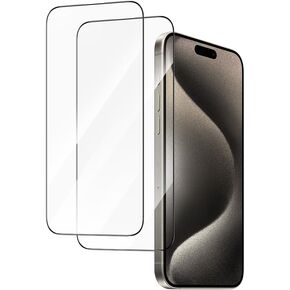 واقي شاشة مضاد للضوء الأزرق لهاتف iPhone 15 Pro 2023 مقاس 6.1 بوصة، أقوى 6X HD شفاف أزرق يحجب الضوء من الزجاج المقسى - حماية العين ضد تعب العين وجفاف العين وخالي من الفقاعات