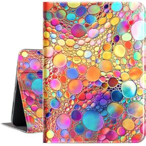 iPad Air 11 inch Case 2024, iPad Air 5th/4th Generation Case, iPad 10.9 Case for iPad Air 5/4 Case Multi-Angle View Case Adjustable Stand Soft PU Leather Back Auto Wake/Sleep, Colored Art Bubbles