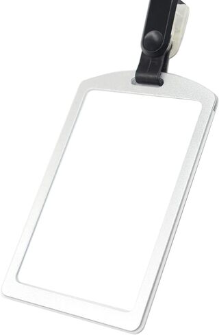 KINGSUM Aluminum Badge Holder with Detachable Neck Lanyard/Strap for ID Card, Working Card, Name Tag (Silver) in Kuwait