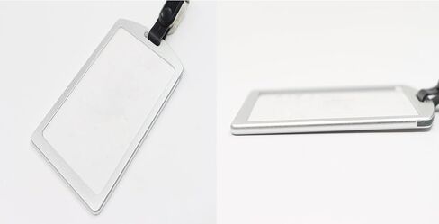 KINGSUM Aluminum Badge Holder with Detachable Neck Lanyard/Strap for ID Card, Working Card, Name Tag (Silver) in Kuwait