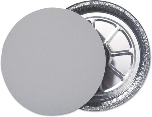 دوربل باكينغ اغطية لوح مسطح للحاويات المستديرة 9 انش، لون فضي، ورق، 500 قطعة/كرتون in Kuwait
