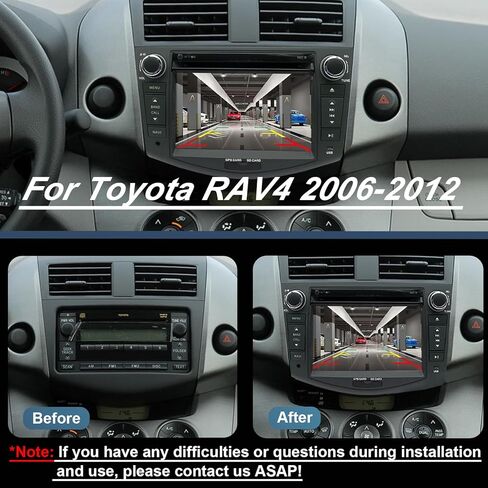 راديو السيارة NVGOTEV لسيارة Toyota RAV4 2006 2007 2008 2009 2010 2011 2012 7 بوصة IPS تطبيق CarPlay Android Auto Stereo DVD Player GPS Navi مع بلوتوث SWC 4G/WiFi FM/AM RDS (وحدة المعالجة المركزية ثماني النواة، ذاكرة الوصول العشوائي 4 جيجابايت + ذاكرة الو in Kuwait
