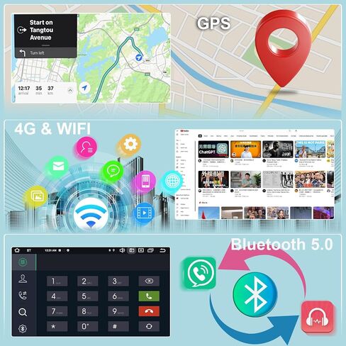 راديو السيارة NVGOTEV لسيارة Toyota RAV4 2006 2007 2008 2009 2010 2011 2012 7 بوصة IPS تطبيق CarPlay Android Auto Stereo DVD Player GPS Navi مع بلوتوث SWC 4G/WiFi FM/AM RDS (وحدة المعالجة المركزية ثماني النواة، ذاكرة الوصول العشوائي 4 جيجابايت + ذاكرة الو in Kuwait