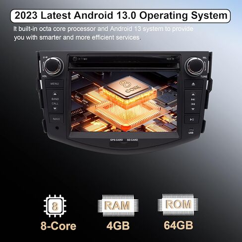 راديو السيارة NVGOTEV لسيارة Toyota RAV4 2006 2007 2008 2009 2010 2011 2012 7 بوصة IPS تطبيق CarPlay Android Auto Stereo DVD Player GPS Navi مع بلوتوث SWC 4G/WiFi FM/AM RDS (وحدة المعالجة المركزية ثماني النواة، ذاكرة الوصول العشوائي 4 جيجابايت + ذاكرة الو in Kuwait