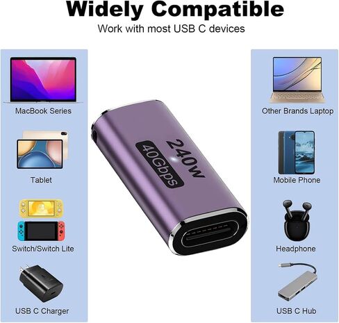JORINDO 2 pcs Type-C PD 240W Converter,90 Degree USB-C Male to Female Fast Charging Adapter，Type-C Adapter Extender Compatible for Switch, Notebook Computers, Tablet (90° Elbow（Male to Female）) in Saudi Arabia