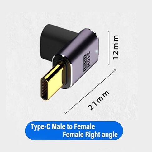 JORINDO 2 pcs Type-C PD 240W Converter,90 Degree USB-C Male to Female Fast Charging Adapter，Type-C Adapter Extender Compatible for Switch, Notebook Computers, Tablet (90° Elbow（Male to Female）) in Saudi Arabia
