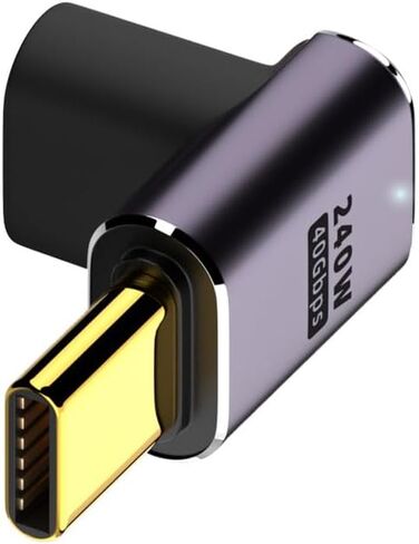 JORINDO 2 pcs Type-C PD 240W Converter,90 Degree USB-C Male to Female Fast Charging Adapter，Type-C Adapter Extender Compatible for Switch, Notebook Computers, Tablet (90° Elbow（Male to Female）) in Saudi Arabia