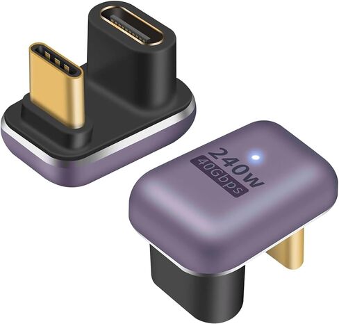 JORINDO 2 pcs Type-C PD 240W Converter,90 Degree USB-C Male to Female Fast Charging Adapter，Type-C Adapter Extender Compatible for Switch, Notebook Computers, Tablet (90° Elbow（Male to Female）) in Saudi Arabia