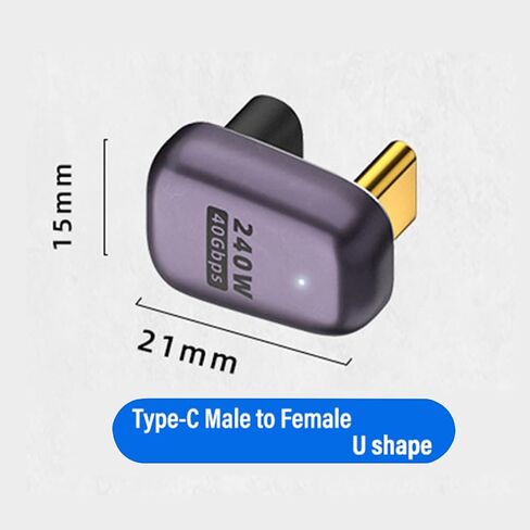 JORINDO 2 pcs Type-C PD 240W Converter,90 Degree USB-C Male to Female Fast Charging Adapter，Type-C Adapter Extender Compatible for Switch, Notebook Computers, Tablet (90° Elbow（Male to Female）) in Saudi Arabia