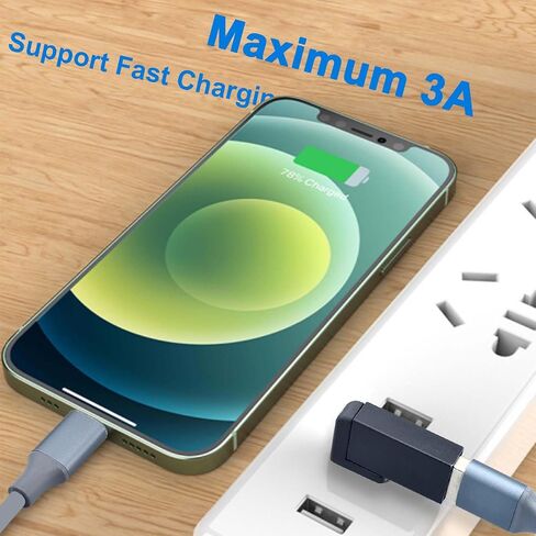 Leehitech USB 3.0 90 درجة زاوية يسار يمين USB-A ذكر إلى أنثى محول موصل موسع، محول تمديد USB 2 قطعة لأجهزة الكمبيوتر المحمولة، وشواحن الحائط، وبنوك الطاقة in Kuwait