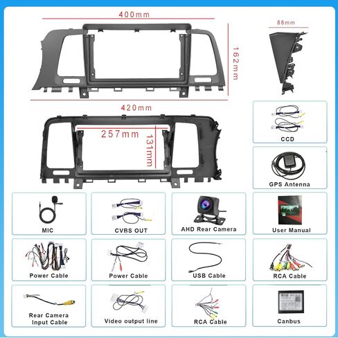 for Nissan Murano 2011-2014 Android Car Stereo Support Wireless Carplay Android Auto 2+32G with 9" Touchscreen GPS Navigation Bluetooth USB WiFi FM/RDS Radio Receiver AHD Backup Camera + External Mic in Saudi Arabia