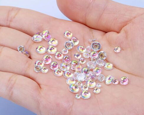 Shapenty 3mm 4mm 5mm 6mm واضح قطرة الندى Waterdrop قطرة الماء زخرفة فقاعة النقاط الراتنج الخرز أحجار الراين لصنع بطاقات المعايدة سكرابوكينغ ورقة الحرف الفنية، 350 قطعة (شفاف) in Saudi Arabia