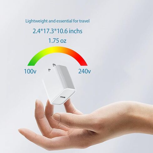 USB-C Fast Charger Cube 20W for iPhone iPad iWatch Charging Block, LPPDWXR PD 20 Watts Power Adapter Plug,White 1Pack in Kuwait