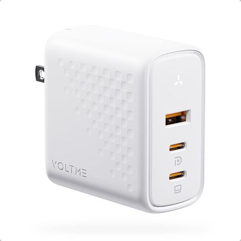 VOLTME 100W GaN III USB C Wall Charger (Foldable Plug), 3-Port PD 3.0 PPS Fast Charge USB-C Charger for Chromebook Laptop, MacBook Pro/Air, Pixelbook, ThinkPad, Dell XPS, iPad, iPhone 14 13, Samsung in Kuwait