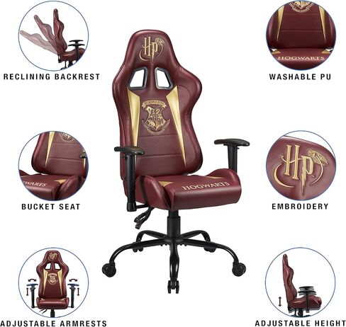 SUBSONIC Harry Potter - Official Ergonomic Gamer Chair Adjustable Back and Armrests - Adult Gaming Chair in Saudi Arabia