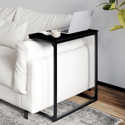 Couch Desk with Lockable Wheels, Slide Sofa Desk with Tiltable Drawing Board, Over Couch Arm Side Table Desk for Eating and Laptops, Portable Ergonomic Laptop Stand for Home Office Work, Black in Saudi Arabia