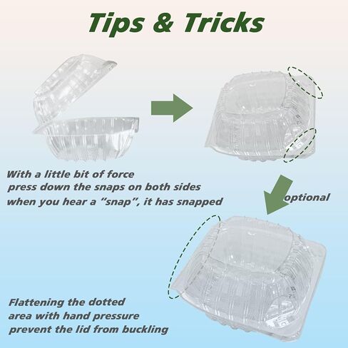 100 قطعة من حاويات إخراج البلاستيك الشفاف من SEUNGCH، حاويات بلاستيكية للاستعمال مرة واحدة مع أغطية شفافة، حاويات شرائح الكيك، صينية إخراج صدفية بلاستيكية للاستعمال مرة واحدة للسلطات والكعك والحلويات in Kuwait