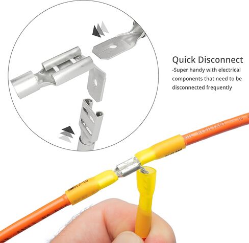 Wirefy Wire Spade Connectors - Female Wire Connectors Kit - Quick Disconnect Wire Connectors - Electrical Spade Terminals - Blue 16-14 Gauge - 150 PCS in Saudi Arabia