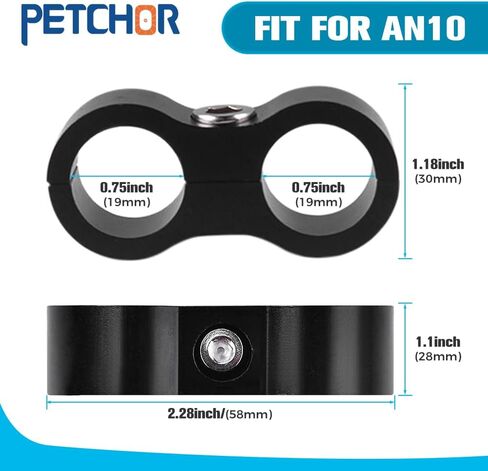 PETCHOR 8AN خرطوم ألومنيوم أسود، 8 قطع AN8 مشبك فاصل خرطوم مضفر، محول تركيب خرطوم ألومنيوم رائع لخرطوم الوقود 1/2، خط الزيت، خط الفرامل، أنابيب المياه وخط الغاز in Saudi Arabia