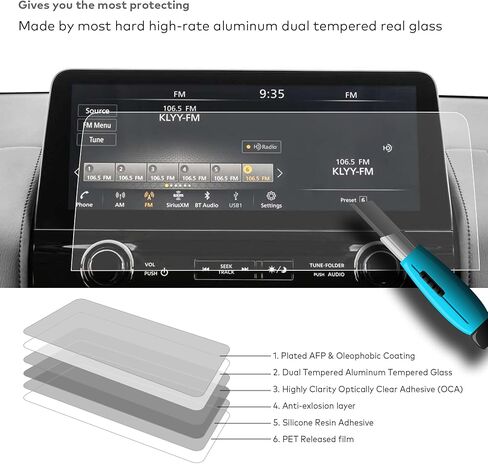 Tempered Glass Screen Protector for 2021/2022/2023/2024 Nissan Armada S/SV/Midnight/SL/Platinum 12.3" Touchscreen (HD Clear) in Kuwait