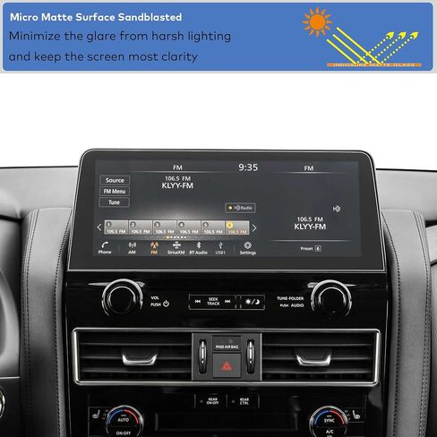 Tempered Glass Screen Protector for 2021/2022/2023/2024 Nissan Armada S/SV/Midnight/SL/Platinum 12.3" Touchscreen (HD Clear) in Kuwait