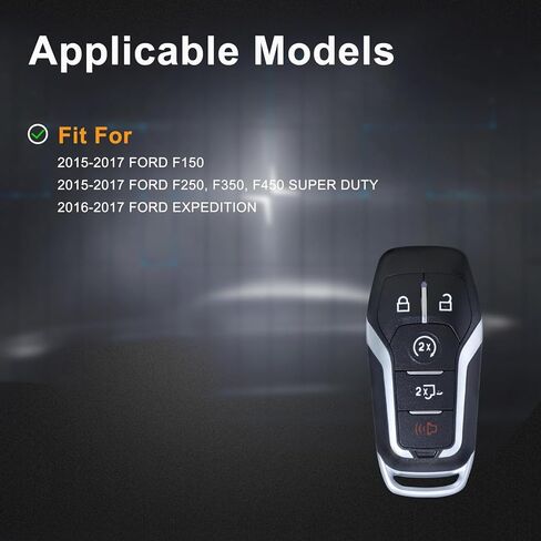 استبدال Yuksood Key Fob، مفتاح السيارة Fob متوافق مع 2015-2017 Ford F-150 F-250 F-350 F-450 Super Duty، 5 أزرار 902 ميجا هرتز M3N-A2C31243300 in Kuwait