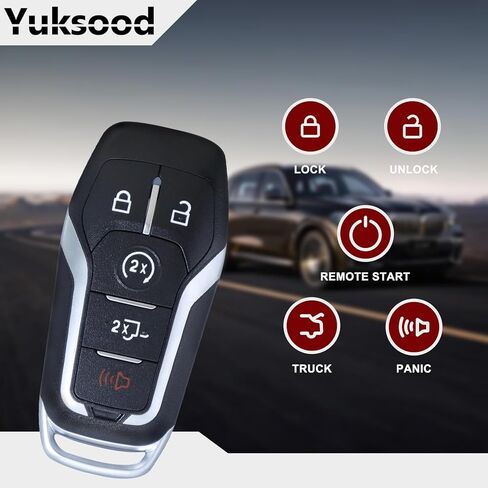 استبدال Yuksood Key Fob، مفتاح السيارة Fob متوافق مع 2015-2017 Ford F-150 F-250 F-350 F-450 Super Duty، 5 أزرار 902 ميجا هرتز M3N-A2C31243300 in Kuwait