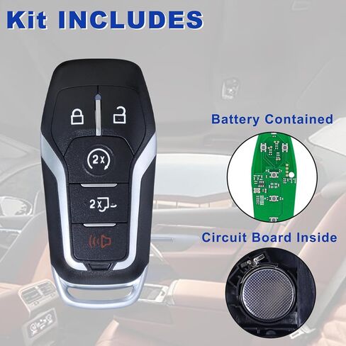 استبدال Yuksood Key Fob، مفتاح السيارة Fob متوافق مع 2015-2017 Ford F-150 F-250 F-350 F-450 Super Duty، 5 أزرار 902 ميجا هرتز M3N-A2C31243300 in Kuwait
