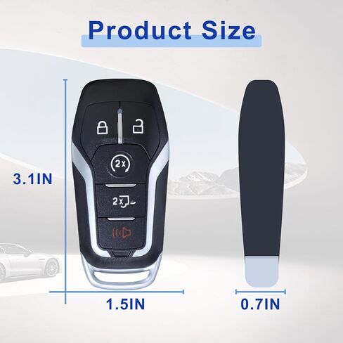 استبدال Yuksood Key Fob، مفتاح السيارة Fob متوافق مع 2015-2017 Ford F-150 F-250 F-350 F-450 Super Duty، 5 أزرار 902 ميجا هرتز M3N-A2C31243300 in Kuwait