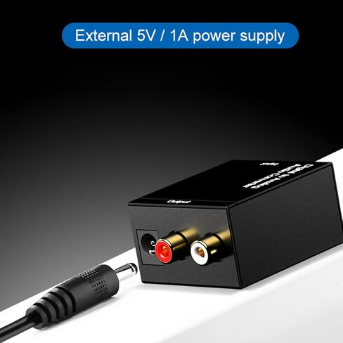 Cuxnoo Digital to Analog Audio Adapter, Convert Digital Coaxial/Optical Signal from PS4, Xbox, Blu-ray Player to Analog for RCA L/R Audio Speaker in Kuwait