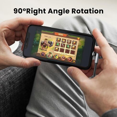 كابل شحن مغناطيسي من ESSAGER 4 حزم (3.3/3.3/6.6/6.6FT)، دوران مغناطيسي 540 درجة، مؤشر LED، توافق عالمي، كابل شاحن USB C Type-C Micro iPhone 3 في 1 (أسود) in Kuwait