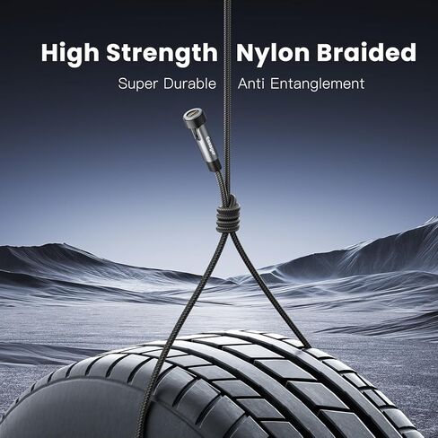 كابل شحن مغناطيسي من ESSAGER 4 حزم (3.3/3.3/6.6/6.6FT)، دوران مغناطيسي 540 درجة، مؤشر LED، توافق عالمي، كابل شاحن USB C Type-C Micro iPhone 3 في 1 (أسود) in Kuwait