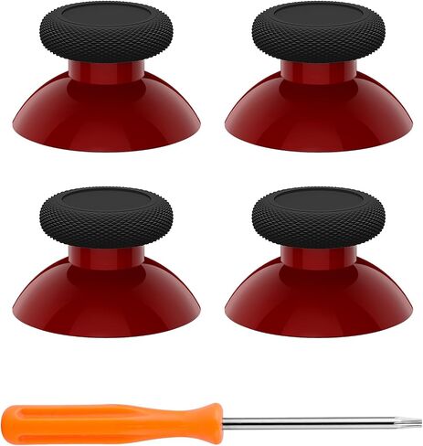 eXtremeRate Thumbsticks for Xbox Series X|S, 4PCS Replacement Joysticks Repair Kit for Xbox Wireless Controller, Custom Accessories Analog Stick for Xbox One S/X/Elite Controller - Carmine Red & Black in Kuwait