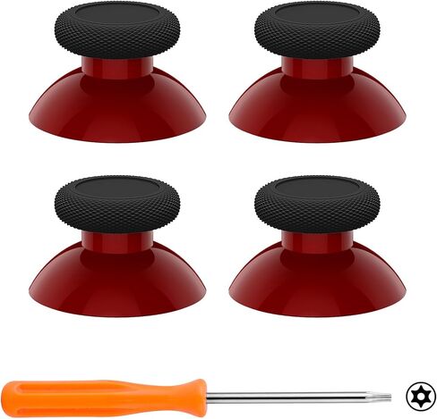 eXtremeRate Thumbsticks for Xbox Series X|S, 4PCS Replacement Joysticks Repair Kit for Xbox Wireless Controller, Custom Accessories Analog Stick for Xbox One S/X/Elite Controller - Carmine Red & Black in Kuwait