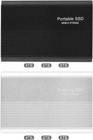 محرك الأقراص المحمول Mersuii المحمول ذو الحالة الصلبة لأجهزة الكمبيوتر المحمول ونظام التشغيل Windows 7 محرك الأقراص الصلبة ناقل الحركة عالي السرعة باللون الأسود سعة 8 تيرابايت in Kuwait