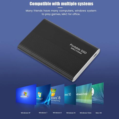 محرك الأقراص المحمول Mersuii المحمول ذو الحالة الصلبة لأجهزة الكمبيوتر المحمول ونظام التشغيل Windows 7 محرك الأقراص الصلبة ناقل الحركة عالي السرعة باللون الأسود سعة 8 تيرابايت in Kuwait