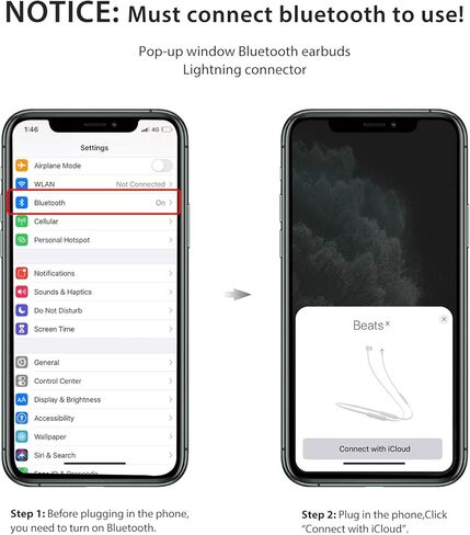 Apple Earbuds/Wired Earphones/iPhone Headphones/Lightning Connector [Apple MFi Certified] Built-in Microphone & Volume Control Compatible with iPhone 14/13/12/11/SE/X/XR/XS/8/7, Support All iOS System in Kuwait