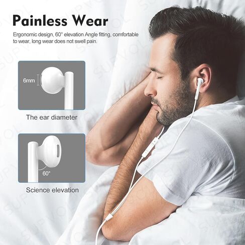 Apple Earbuds/Wired Earphones/iPhone Headphones/Lightning Connector [Apple MFi Certified] Built-in Microphone & Volume Control Compatible with iPhone 14/13/12/11/SE/X/XR/XS/8/7, Support All iOS System in Kuwait