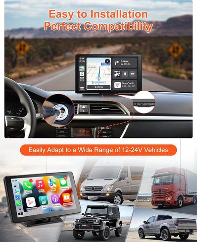 cogamichi المحمولة Apple Carplay & Android Auto مع كاميرا احتياطية 2.5K Dash Cam 1080P، شاشة تشغيل السيارة x7 بوصة HD IPS تعمل باللمس Carplay للسيارة، حامل لوحة القيادة/Airplay/بلوتوث/ملاحة/وصلة مرآة in Kuwait