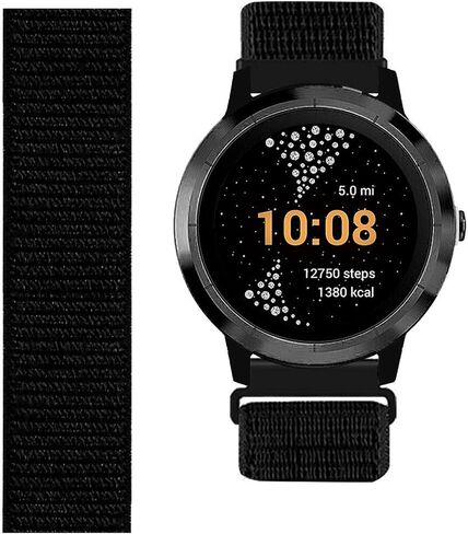 حزام ساعة PONATTENO سريع الإصدار 20 مم لساعة Garmin Venu 2 Plus/Vivoactive 3 / Venu Sq/Venu، حزام معصم ناعم قابل للتنفس من النايلون لساعة Samsung Galaxy Watch 4 40 مم/44 مم in Kuwait