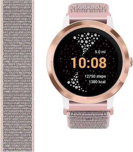 حزام ساعة PONATTENO سريع الإصدار 20 مم لساعة Garmin Venu 2 Plus/Vivoactive 3 / Venu Sq/Venu، حزام معصم ناعم قابل للتنفس من النايلون لساعة Samsung Galaxy Watch 4 40 مم/44 مم in Kuwait