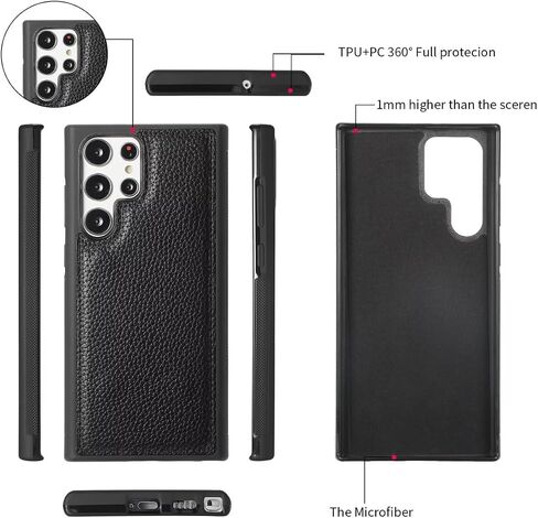 LITOU Compatible for Samsung Galaxy S24 Ultra Phone Case Wallet for Women Zipper,Detachable Magnetic,RFID Blocking Card Holder,Crossbody Strap Wristlet Case for Galaxy S24 Ultra.B1 in Kuwait