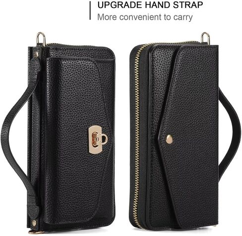 LITOU Compatible for Samsung Galaxy S24 Ultra Phone Case Wallet for Women Zipper,Detachable Magnetic,RFID Blocking Card Holder,Crossbody Strap Wristlet Case for Galaxy S24 Ultra.B1 in Kuwait