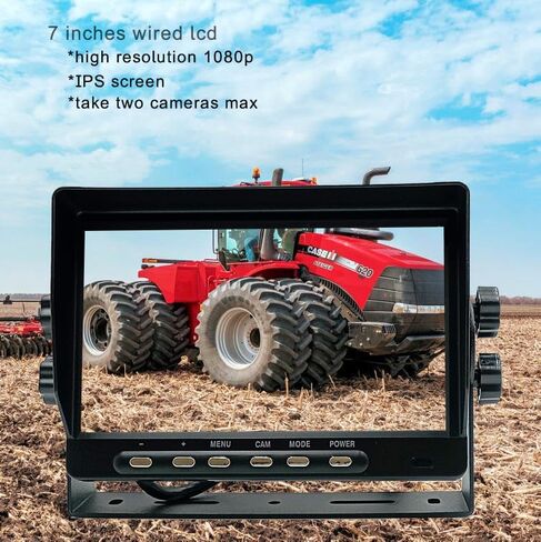 7" AHD 1080P Wired Reverse Rear View Backup Camera System,Guide line,IP69K Waterproof Camera, Night Vision, Vibration-Proof 10G for Tractor/Truck/Cargo Van/Excavator/Skid Steer/Heavy Equipment in Kuwait