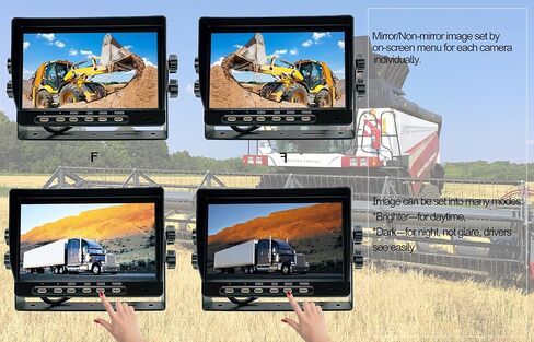 7" AHD 1080P Wired Reverse Rear View Backup Camera System,Guide line,IP69K Waterproof Camera, Night Vision, Vibration-Proof 10G for Tractor/Truck/Cargo Van/Excavator/Skid Steer/Heavy Equipment in Kuwait