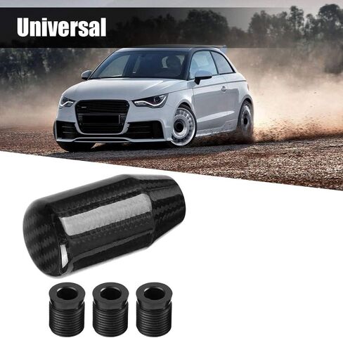 Qiilu Universal Shift Knob Carbon Fiber Manual Transmission Gear Stick Shifter Grip for Infiniti Scion Subaru Acura Jetta in Saudi Arabia