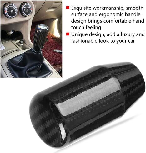 Qiilu Universal Shift Knob Carbon Fiber Manual Transmission Gear Stick Shifter Grip for Infiniti Scion Subaru Acura Jetta in Saudi Arabia