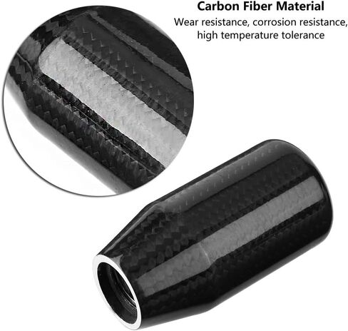 Qiilu Universal Shift Knob Carbon Fiber Manual Transmission Gear Stick Shifter Grip for Infiniti Scion Subaru Acura Jetta in Saudi Arabia